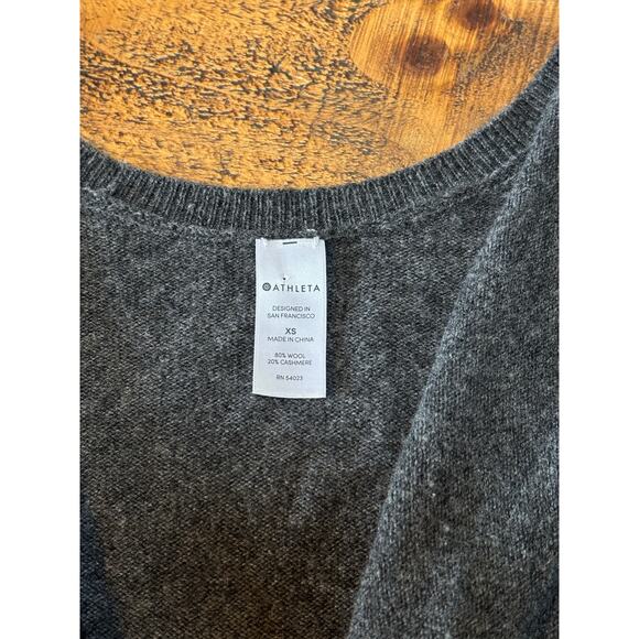 Athleta Womens Finale Gray Wool Cashmere Convertible Sweater Thumbholes XS - Picture 7 of 10